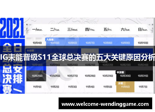 IG未能晋级S11全球总决赛的五大关键原因分析