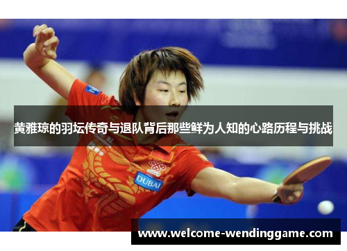 黄雅琼的羽坛传奇与退队背后那些鲜为人知的心路历程与挑战